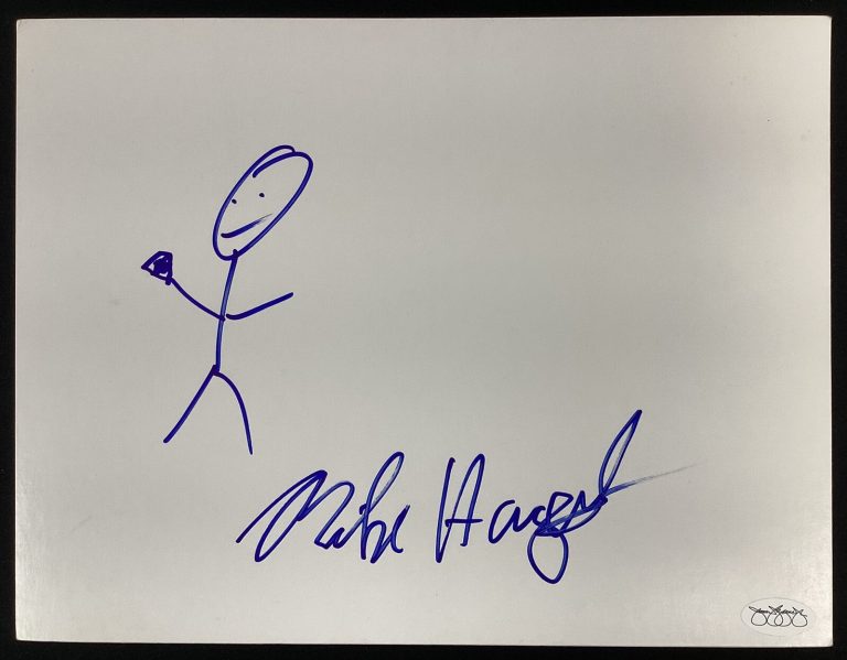 Mike Hagerty Signed Sketch Friends Actor Mr. Treeger HBO Lucky Louie RIP JSA
