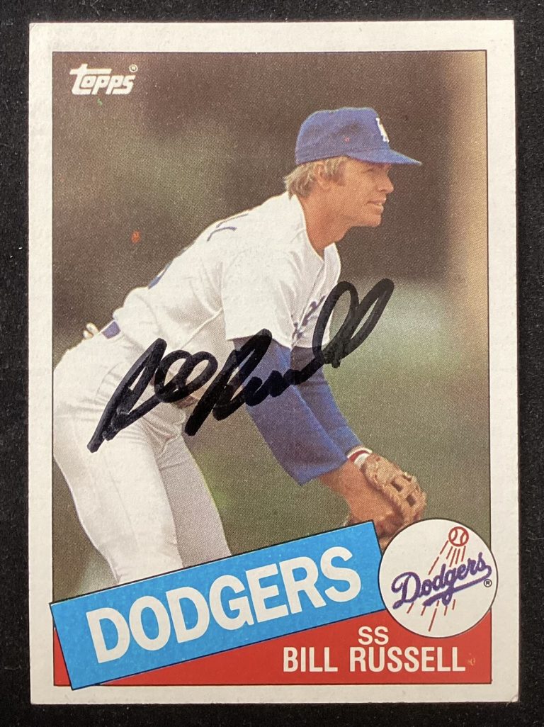Bill Russell Signed 1985 Topps #343 Baseball Card LA Dodgers Autograph TPG