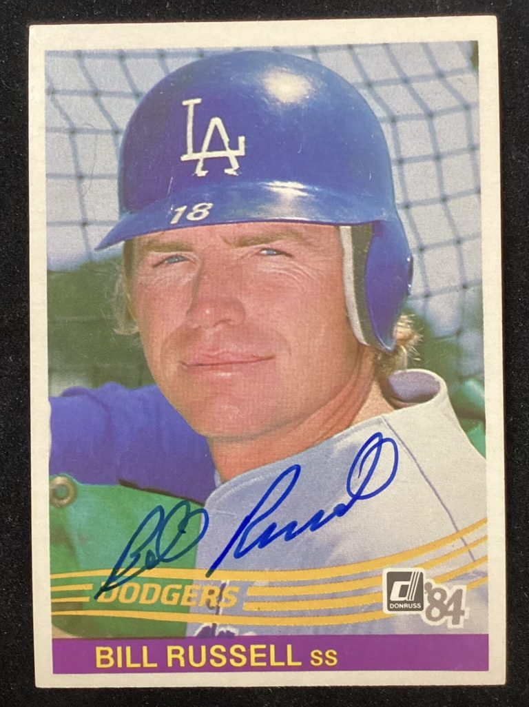 Bill Russell Signed 1983 Donruss #587 Baseball Card LA Dodgers Autograph TPG