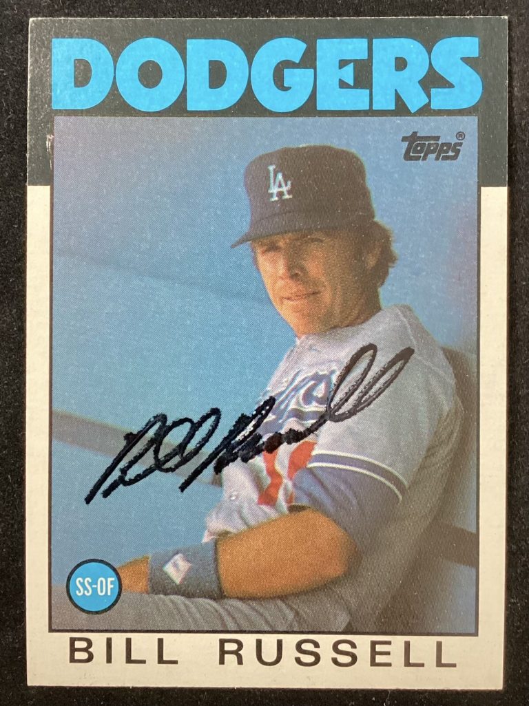 Bill Russell Signed 1986 Topps #506 Baseball Card LA Dodgers Autograph TPG