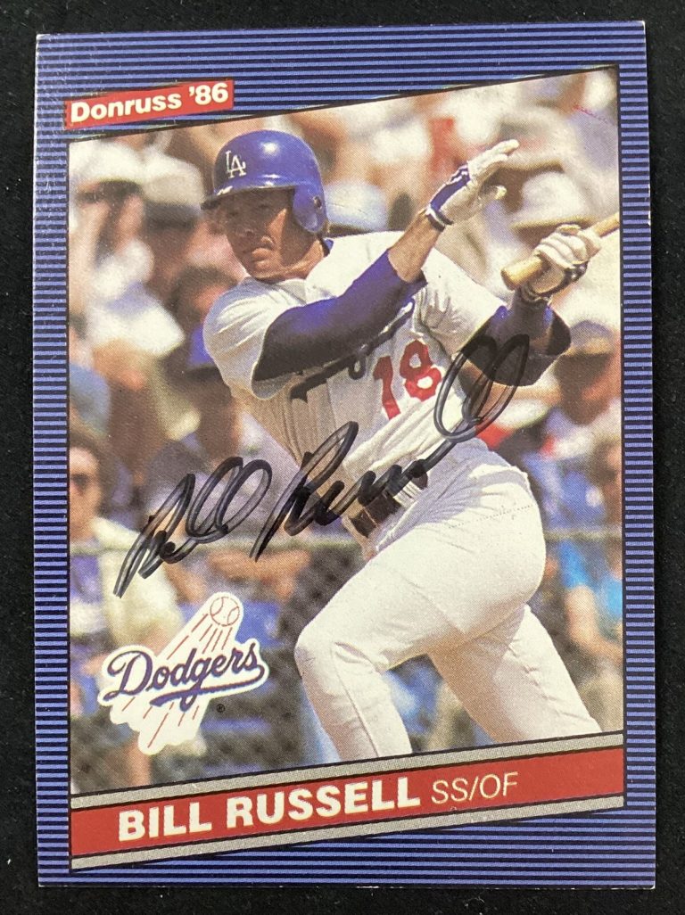 Bill Russell Signed 1985 Leaf-Donruss #153 Baseball Card Dodgers Autograph TPG