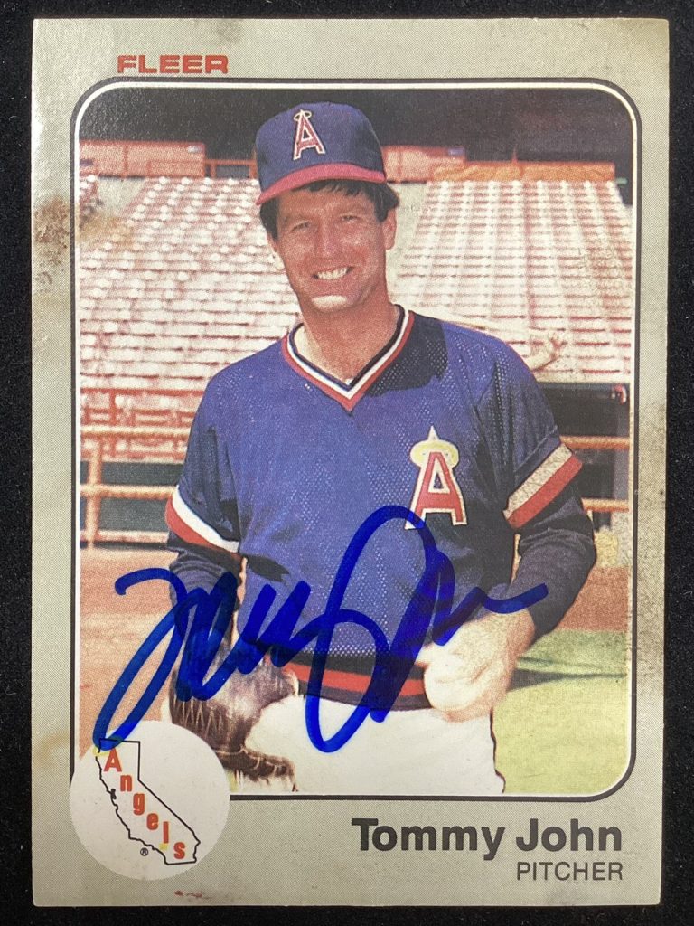 Tommy John Signed 1983 Fleer #95 Baseball Card California Angels Autograph TPG