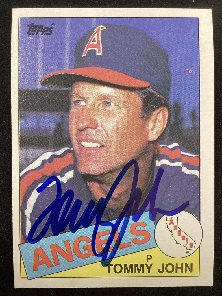 Tommy John Signed 1985 Topps #179 Baseball Card California Angels Autograph TPG