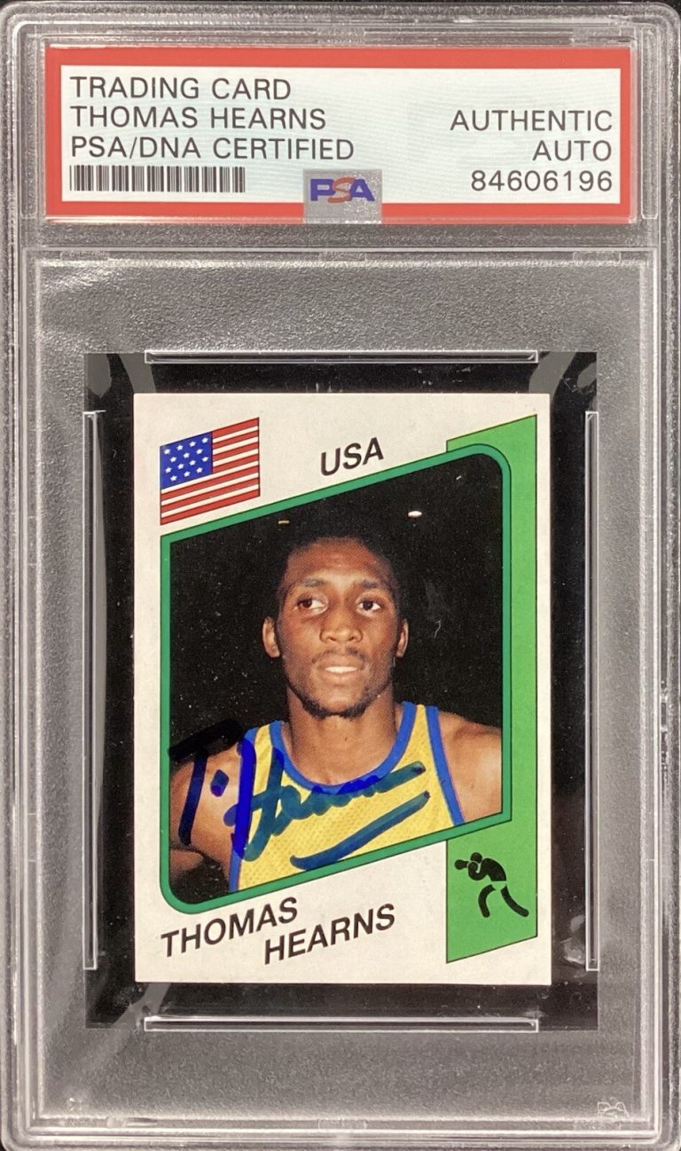 Thomas Hitman Hearns Signed 1986 Panini Supersport #148 Boxing Card Auto PSA/DNA