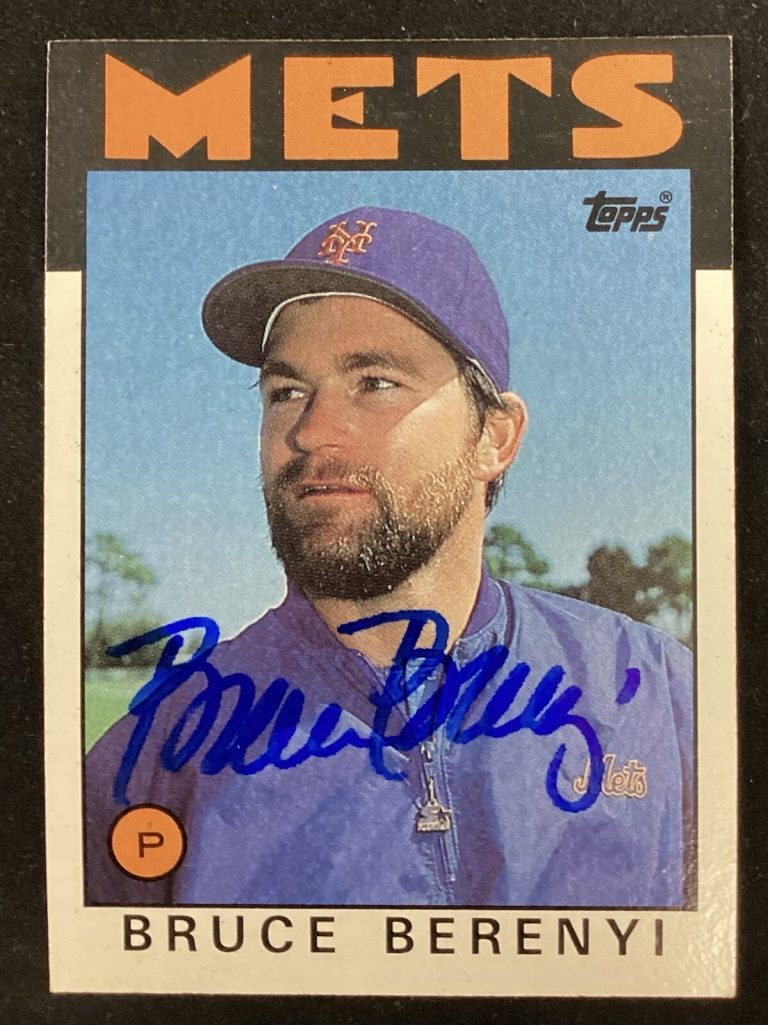Bruce Berenyi Signed 1986 Topps #339 Baseball Card New York Mets Autograph TPG