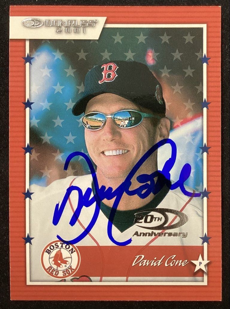David Cone Signed 2001 Donruss #84 Baseball Card Boston Red Sox Autograph TPG