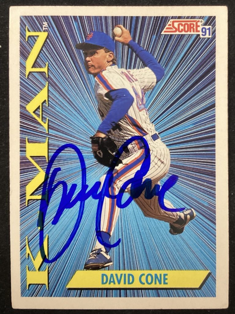 David Cone Signed 1991 Score #409 Baseball Card NY Mets Pitcher Autograph TPG