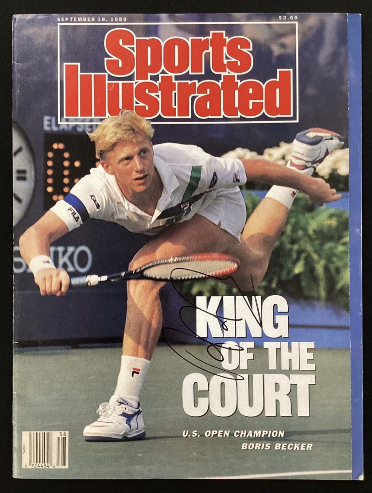 Boris Becker Signed Sports Illustrated 9/18/89 No Label Tennis US Open Auto JSA
