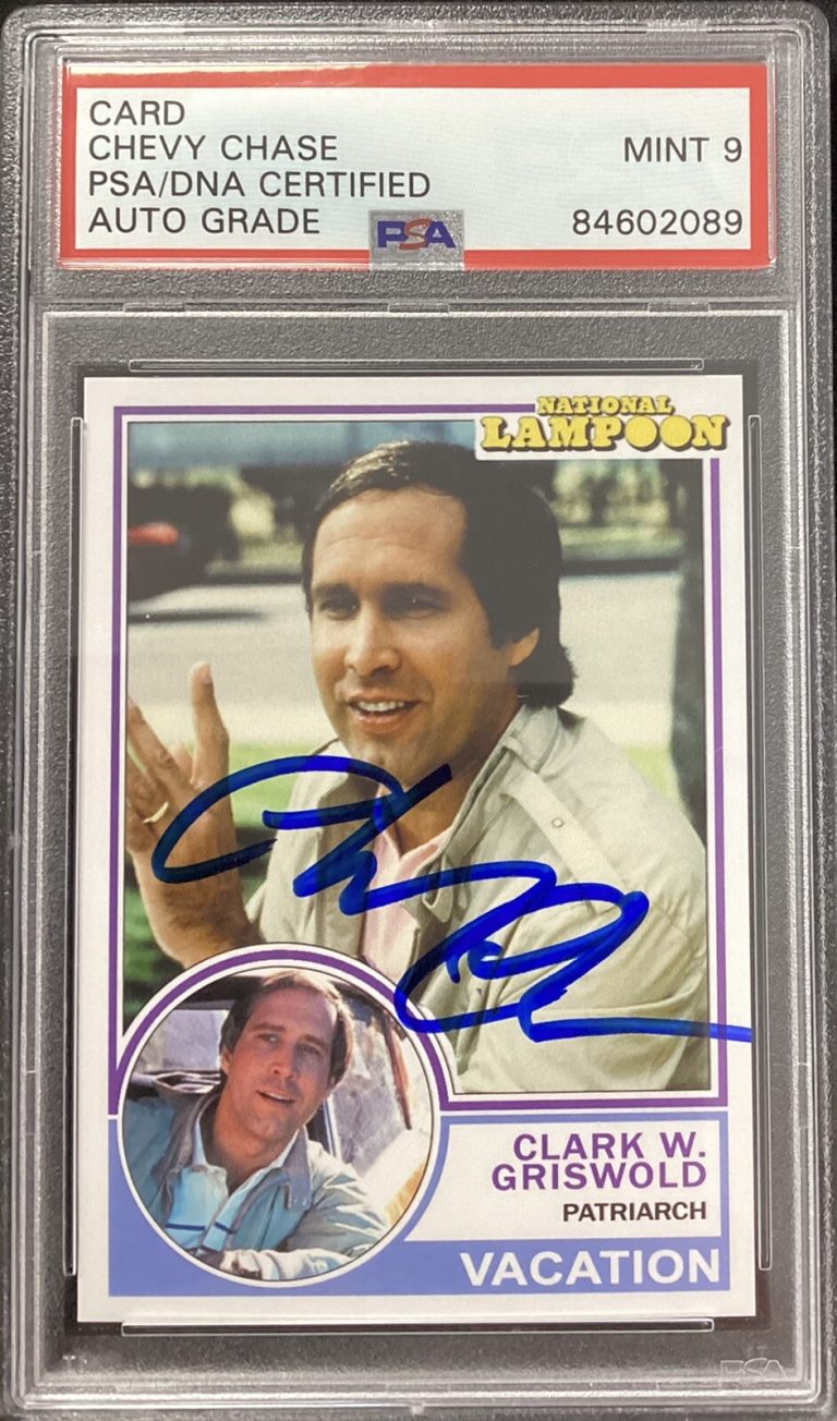 Chevy Chase Signed Card Clark Griswold National Lampoon Vacation PSA/DNA Mint 9