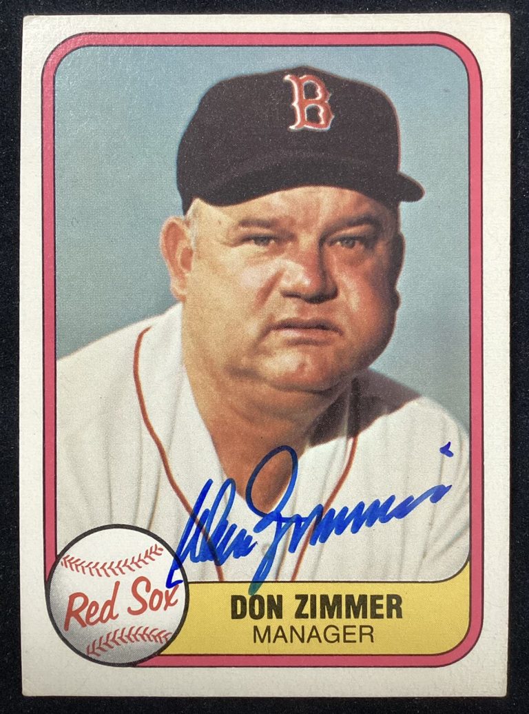 Don Zimmer Signed 1981 Fleer #230 Baseball Card Boston Red Sox Autograph TPG