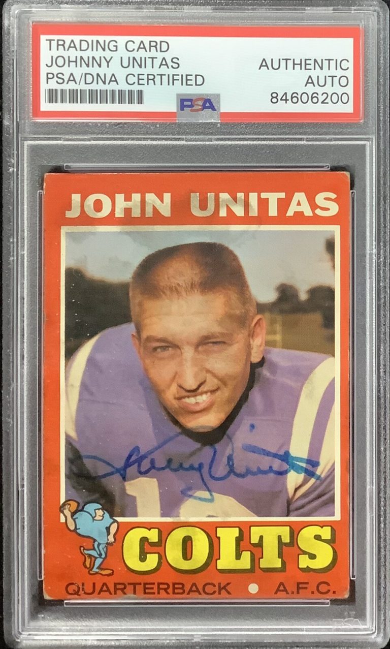Johnny Unitas Signed 1971 Topps #1 Football Card Colts HOF Autograph PSA/DNA