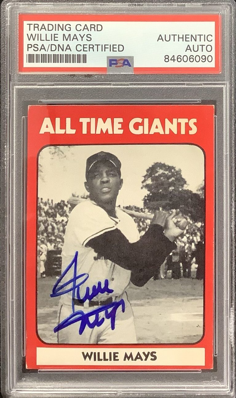 Willie Mays Signed 1980 TCMA #1 Baseball Card Giants HOF Autograph PSA/DNA