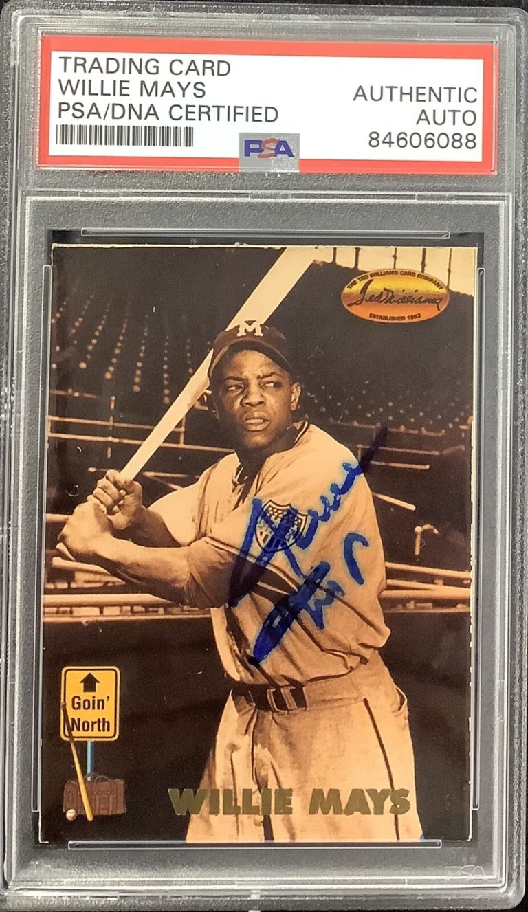 Willie Mays Signed 1993 Ted Williams #144 Baseball Card Giants Auto HOF PSA/DNA