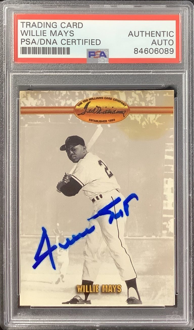 Willie Mays Signed 1993 Ted Williams #55 Baseball Card Giants Auto HOF PSA/DNA