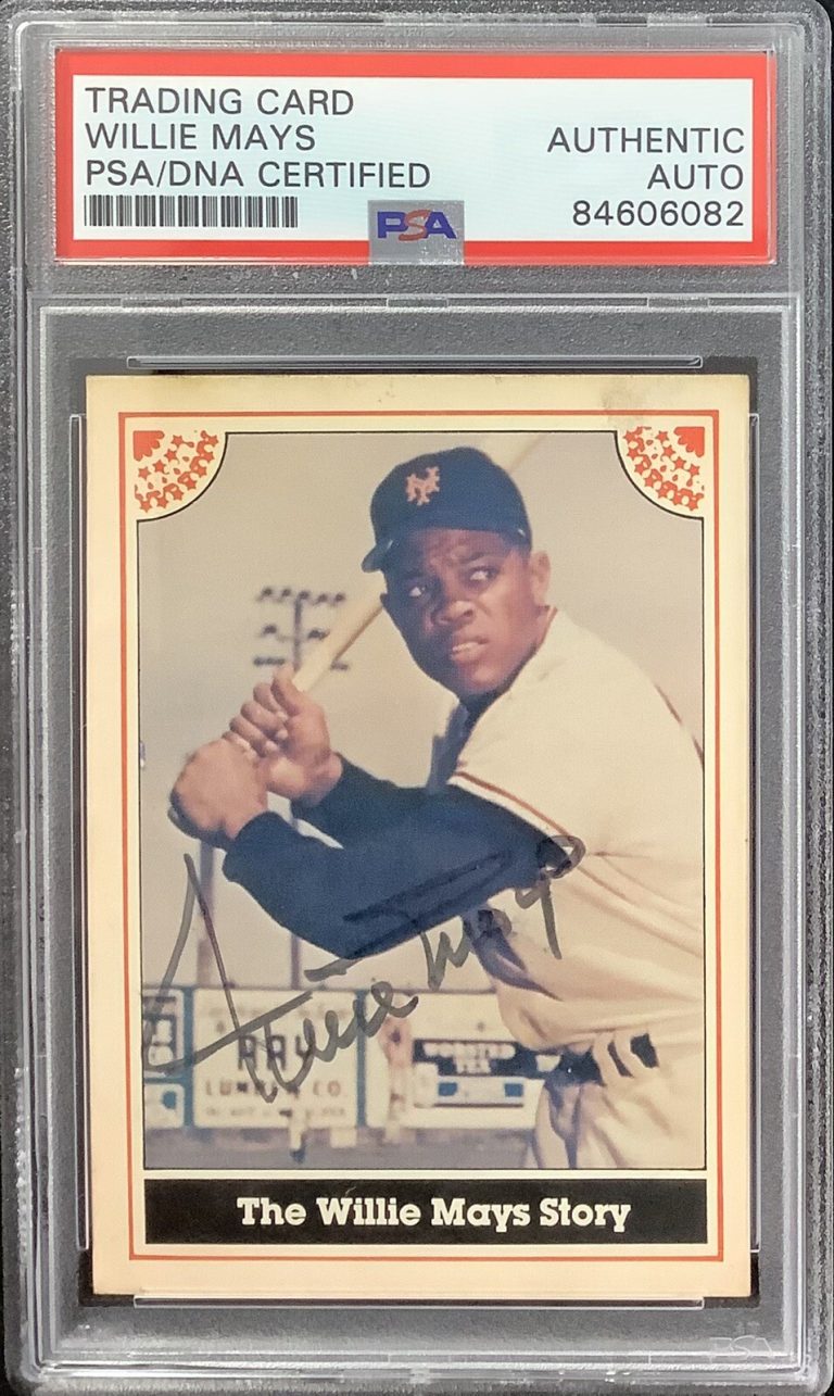 Willie Mays Signed 1983 ASA Mays Story #4 Baseball Card Giants Auto HOF PSA/DNA