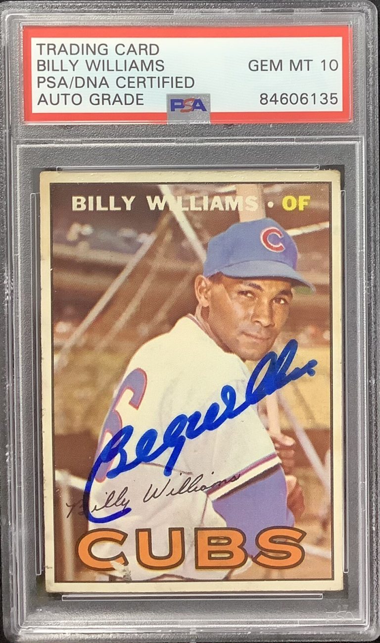 Billy Williams Signed 1967 Topps #315 Baseball Card Cubs HOF PSA/DNA Auto Gem 10