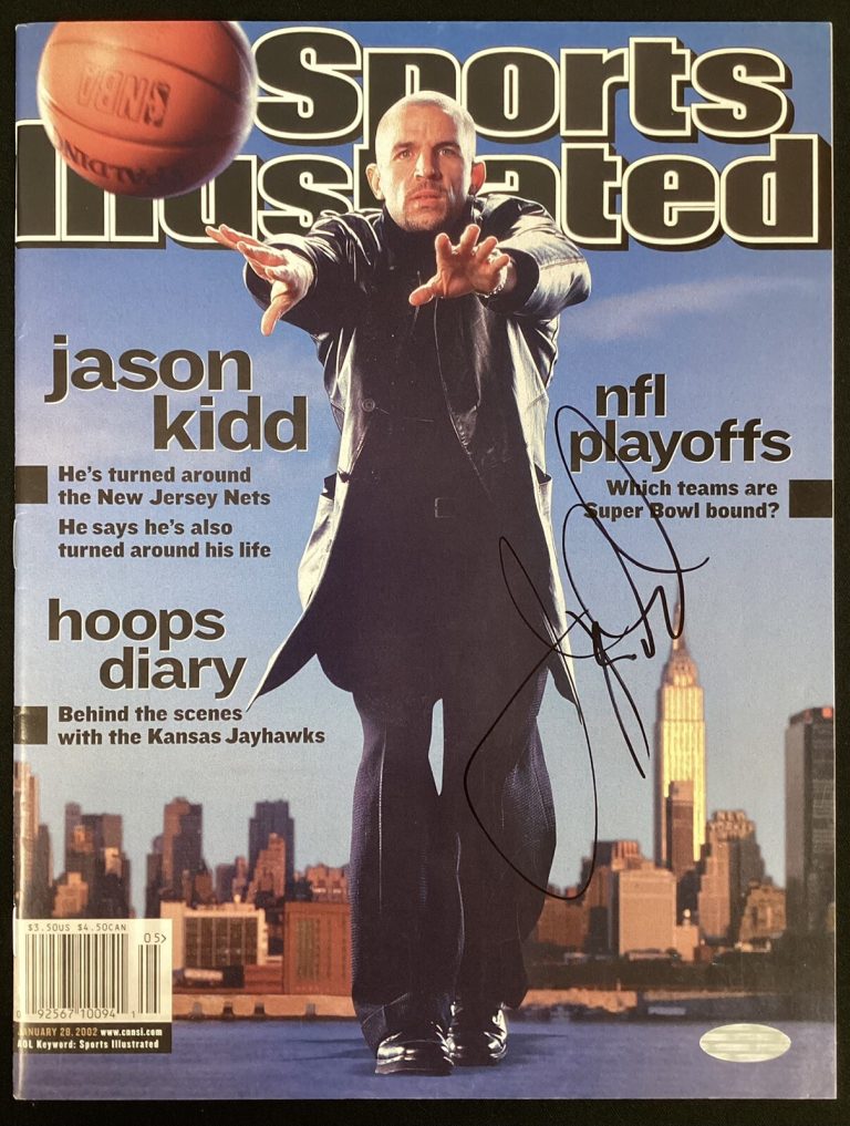 Jason Kidd Signed Sports Illustrated 1/28/02 No Label NJ Nets Autograph Steiner
