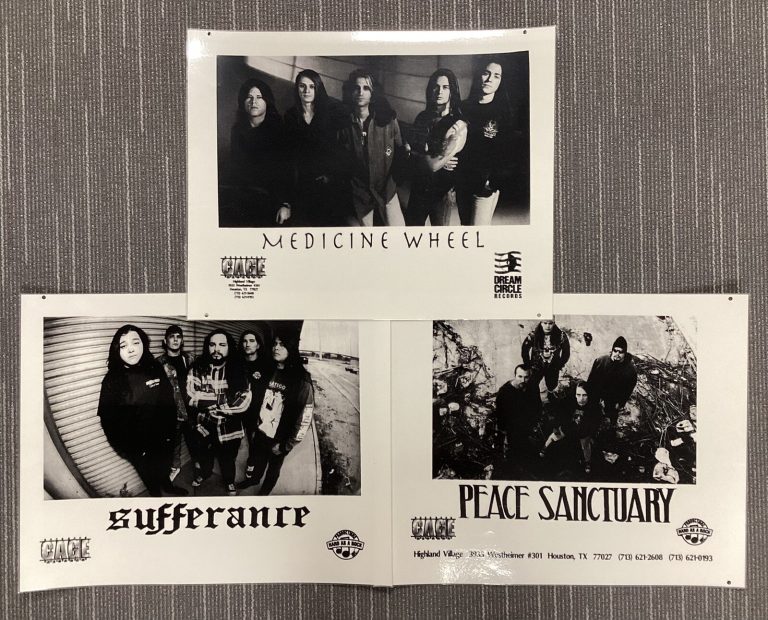 Lot of 3 Rock Music Posters Medicine Wheel Peace Sanctuary Sufferance Laminated
