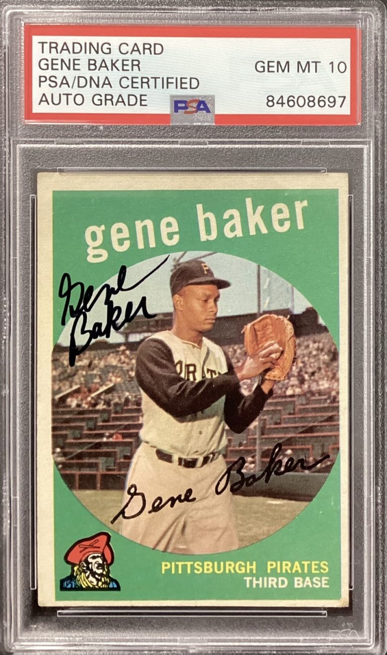 Gene Baker Signed 1959 Topps #238 Baseball Card Pirates PSA/DNA Autograph Gem 10