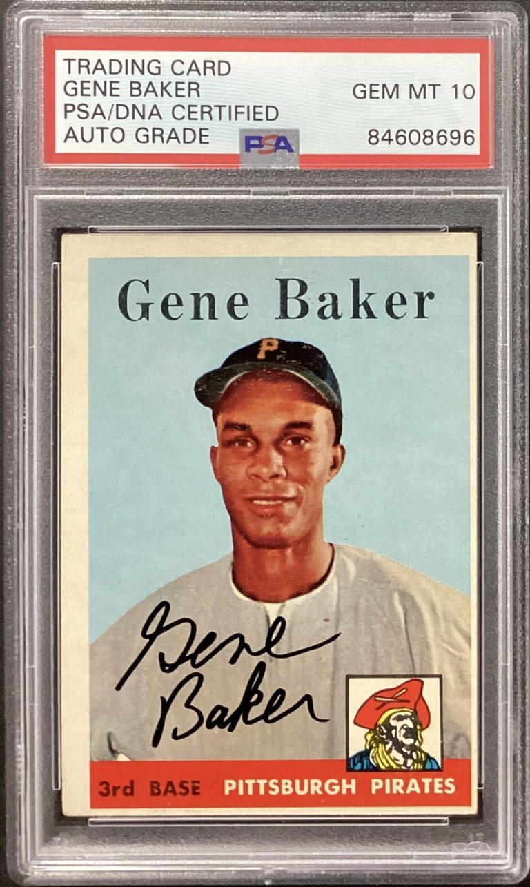 Gene Baker Signed 1958 Topps #358 Baseball Card Pirates PSA/DNA Autograph Gem 10