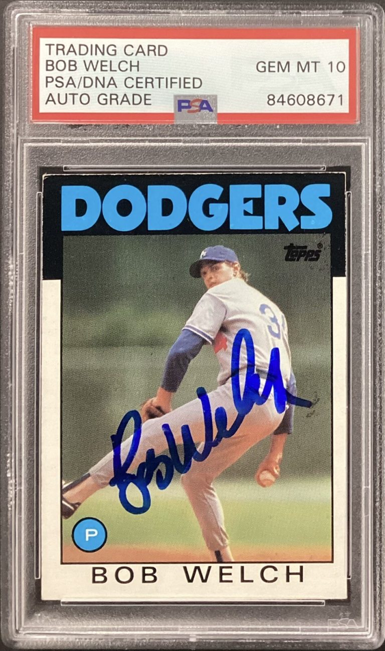 Bob Welch Signed 1986 Topps #549 Baseball Card Dodgers PSA/DNA Auto Gem Mt 10