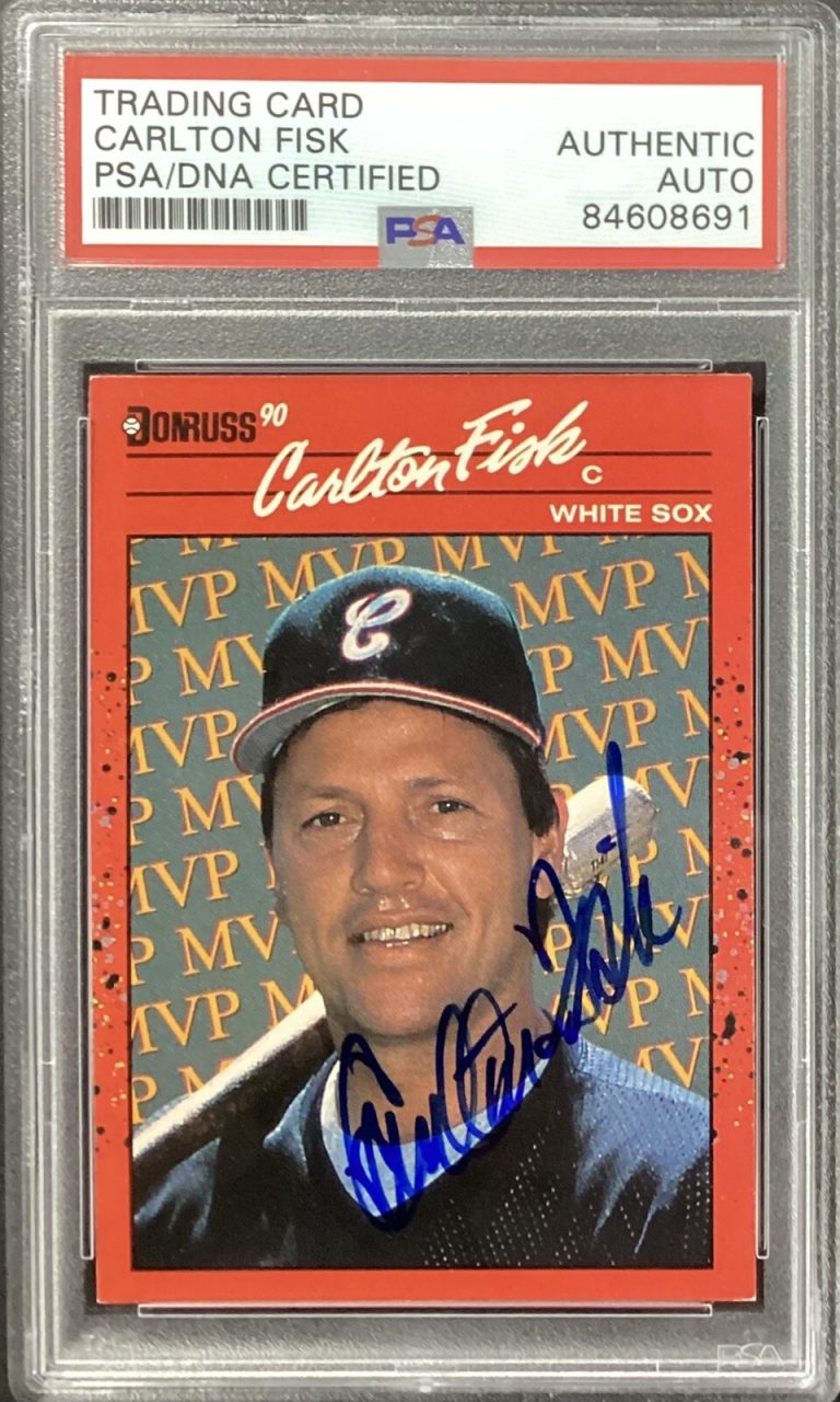 Carlton Fisk Signed 1990 Donruss #BC-19 Card White Sox HOF Autograph PSA/DNA