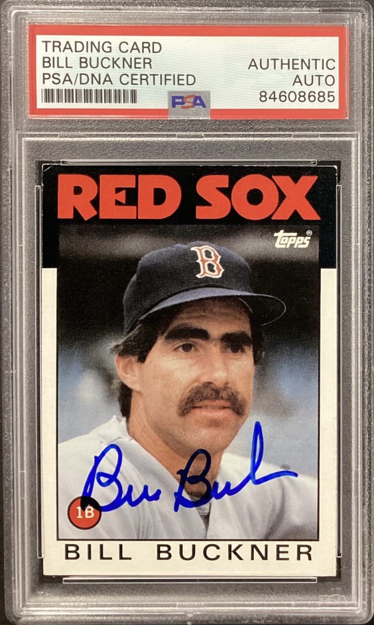 Bill Buckner Signed 1986 Topps #443 Baseball Card Red Sox WS Mets Auto PSA/DNA