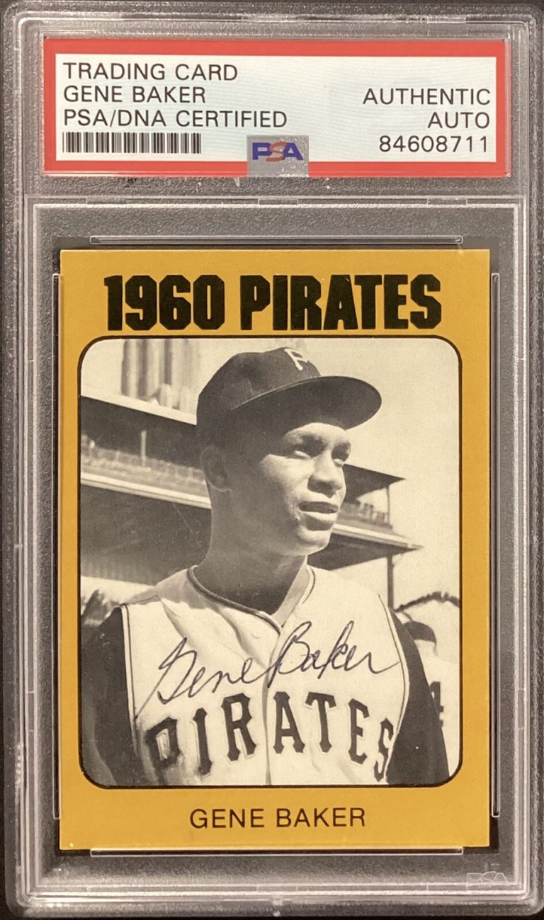 Gene Baker Signed 1980 TCMA #0034 Baseball Card Pirates Cubs Autograph PSA/DNA