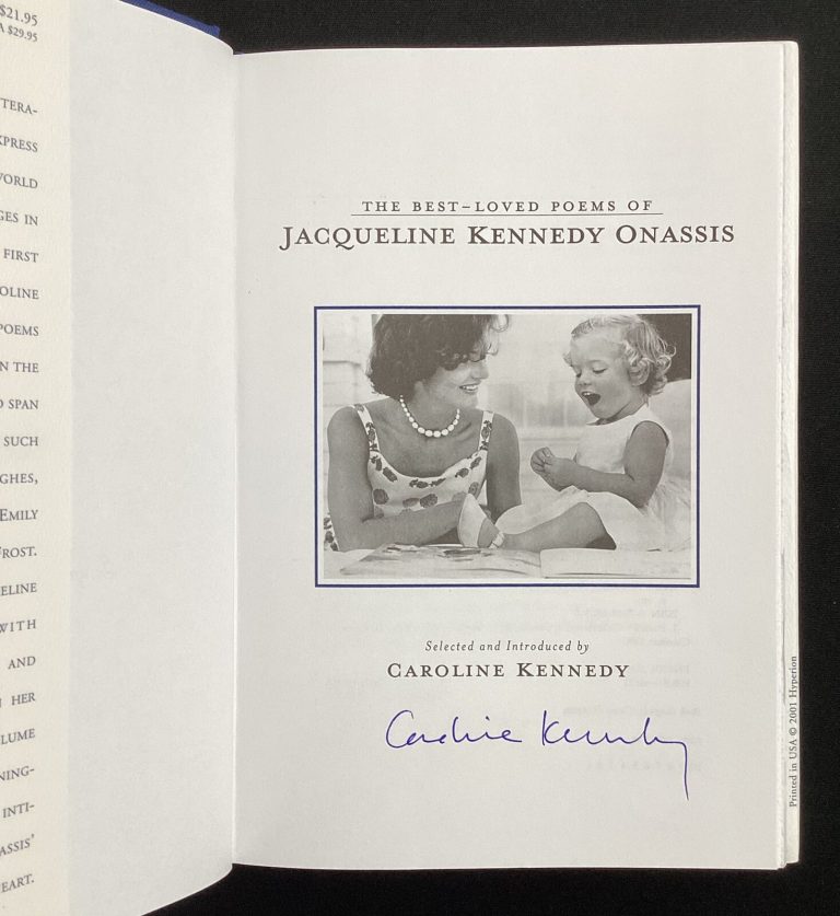 Caroline Kennedy Signed Book Best Loved Poems Onassis HCB JFK Family Auto JSA