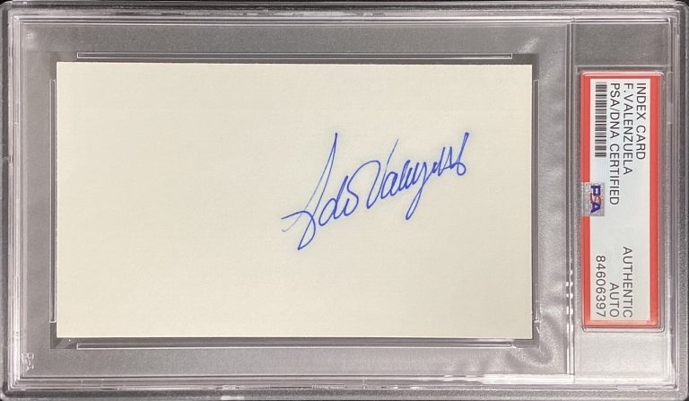 Fernando Valenzuela Signed Index Card Baseball LA Dodgers Autograph PSA/DNA