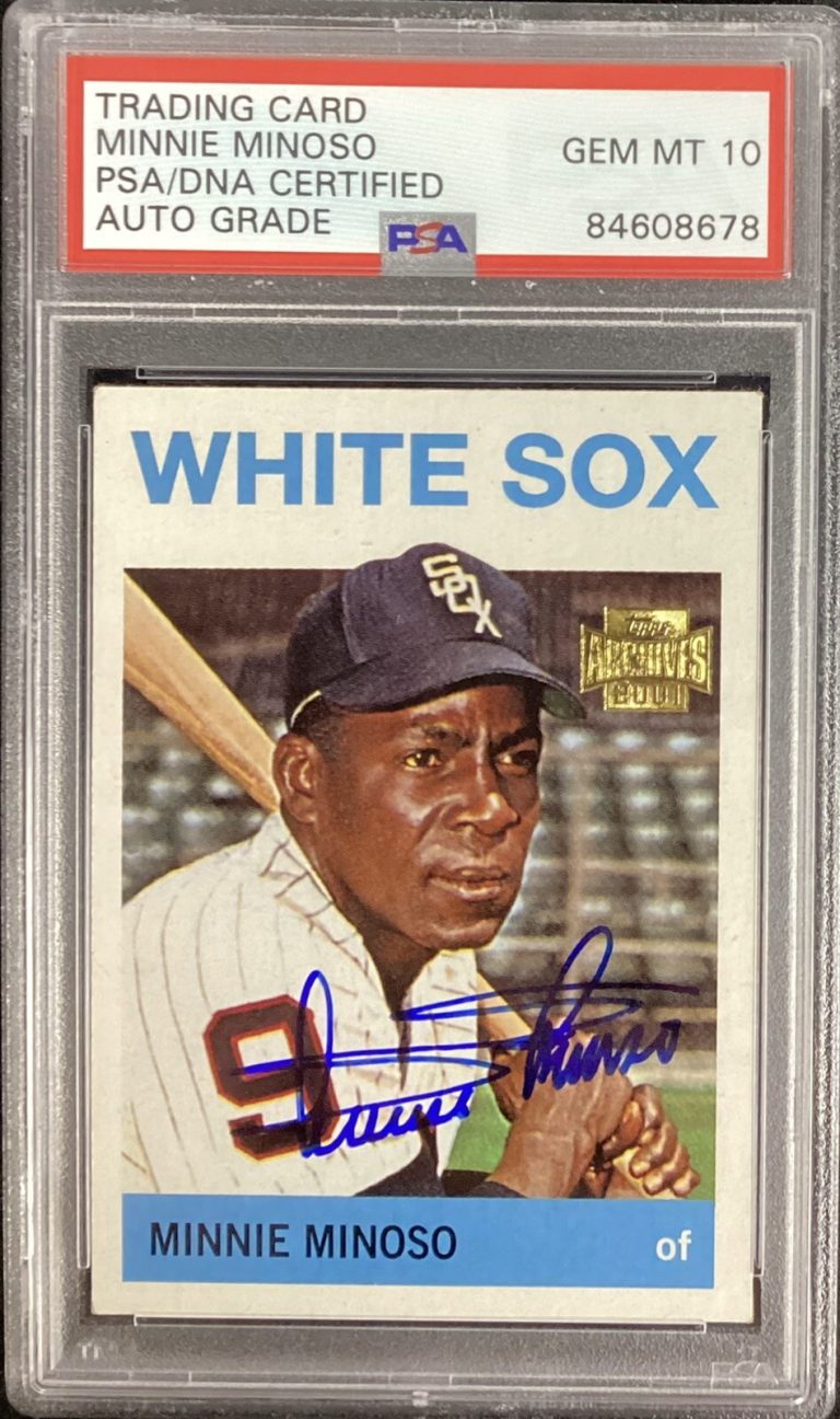 Minnie Minoso Signed 2001 Topps Archives #538 Reprint Card PSA/DNA Auto Gem 10