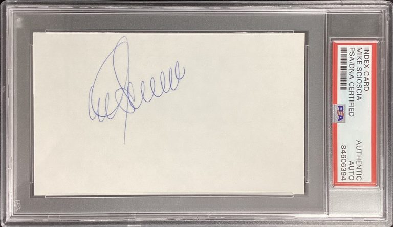Mike Scioscia Signed Index Card Baseball Los Angeles Dodgers Autograph PSA/DNA