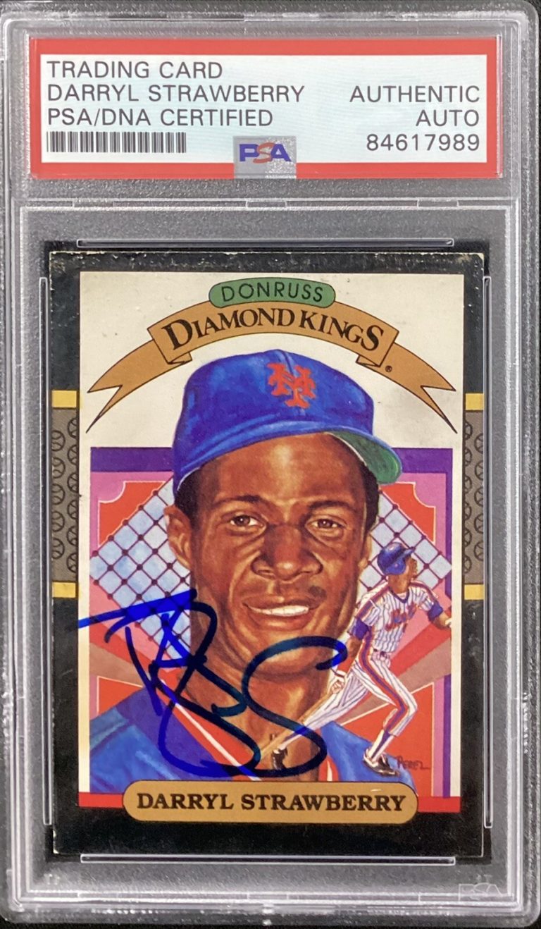 Darryl Strawberry Signed 1986 Donruss Diamond Kings #4 Card NY Mets Auto PSA/DNA