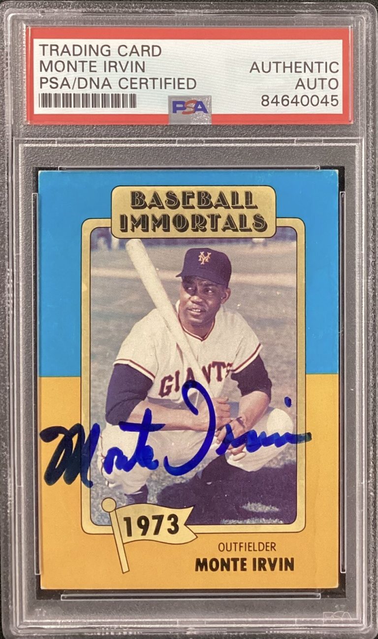 Monte Irvin Signed 1980 Baseball Immortals 137 Card Giants HOF Autograph PSA/DNA