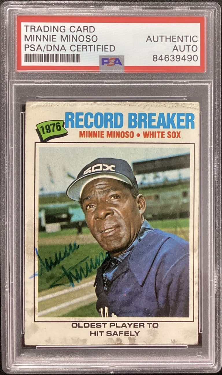 Minnie Minoso Signed 1977 Topps #232 Card WhiteSox HOF Autograph Damaged PSA/DNA