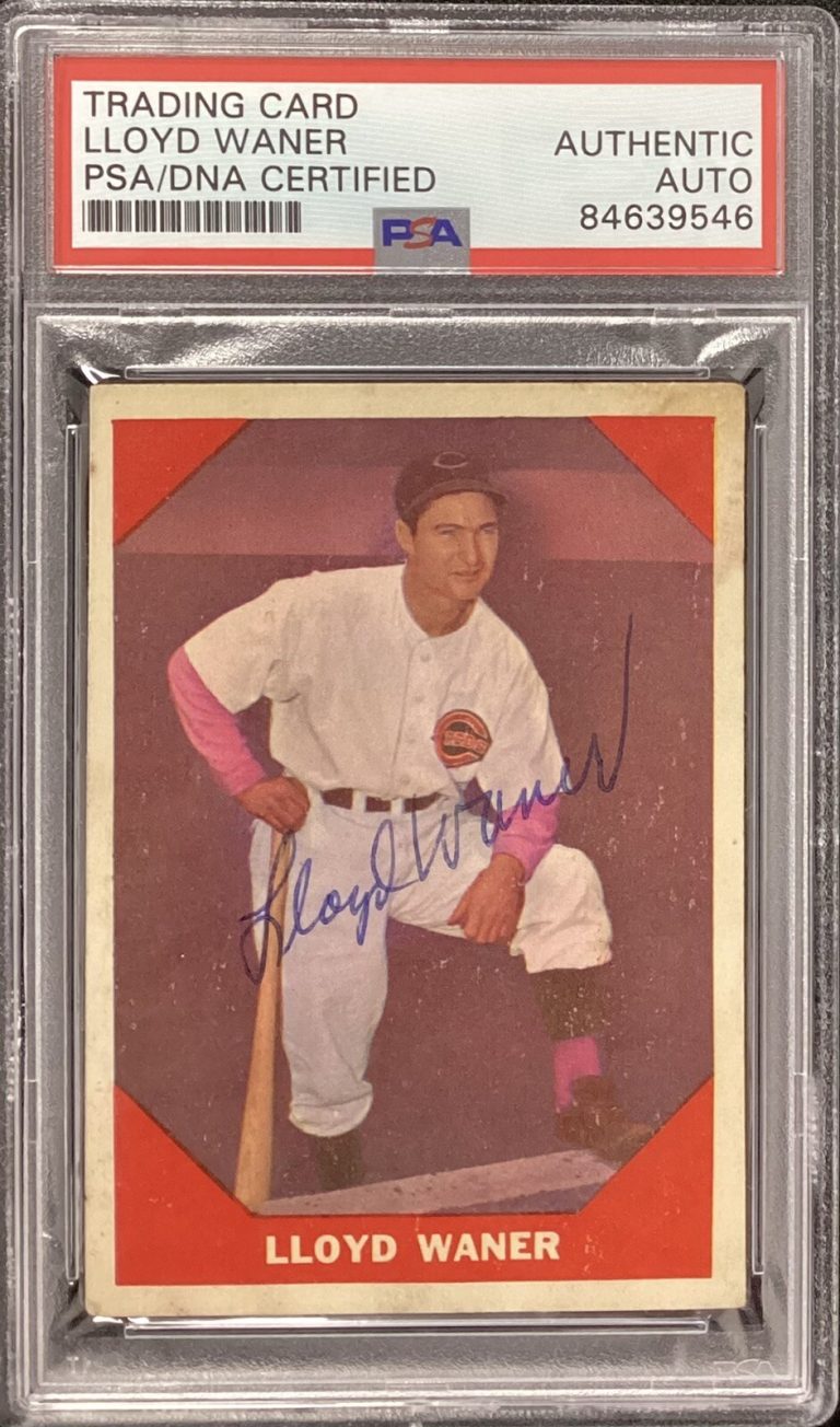 Lloyd Waner Signed 1960 Fleer #78 Baseball Card Cinci Reds HOF Autograph PSA/DNA