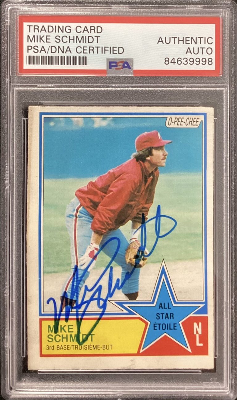Mike Schmidt Signed 1983 O-Pee-Chee #342 Card Phillies HOF Auto Damaged PSA/DNA