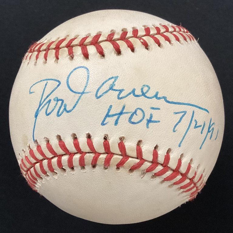 Rod Carew Signed Baseball GAB Budig Twins Autograph HOF 7/21/91 Inscription JSA