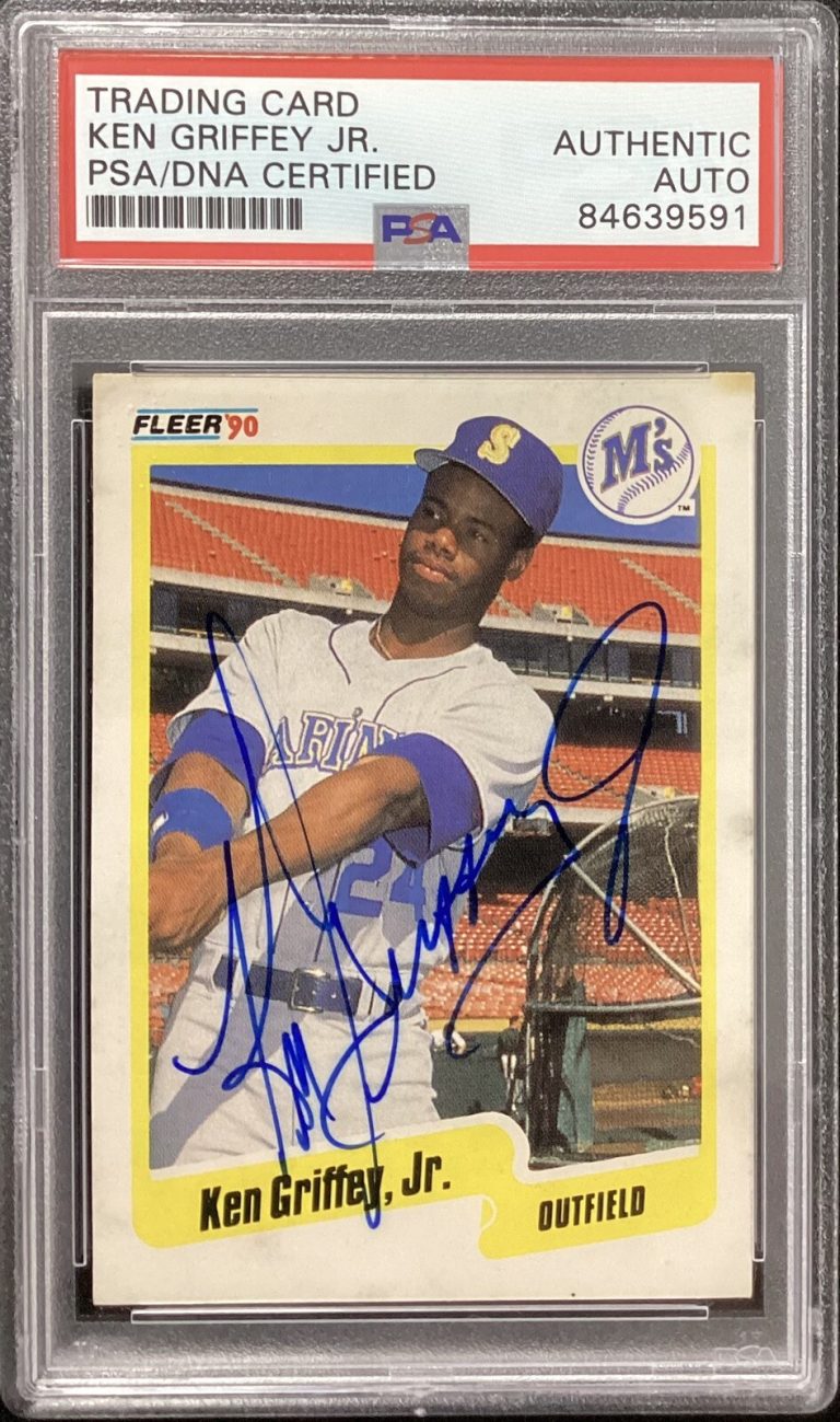 Ken Griffey Jr Signed 1990 Fleer #513 Baseball Card Mariners HOF Auto PSA/DNA