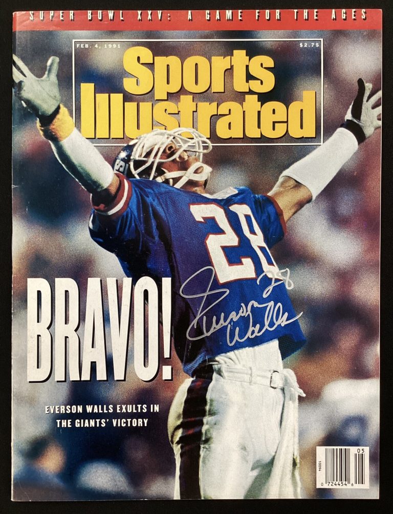 Everson Walls Signed Sports Illustrated 2/4/91 No Label NY Giants Autograph JSA