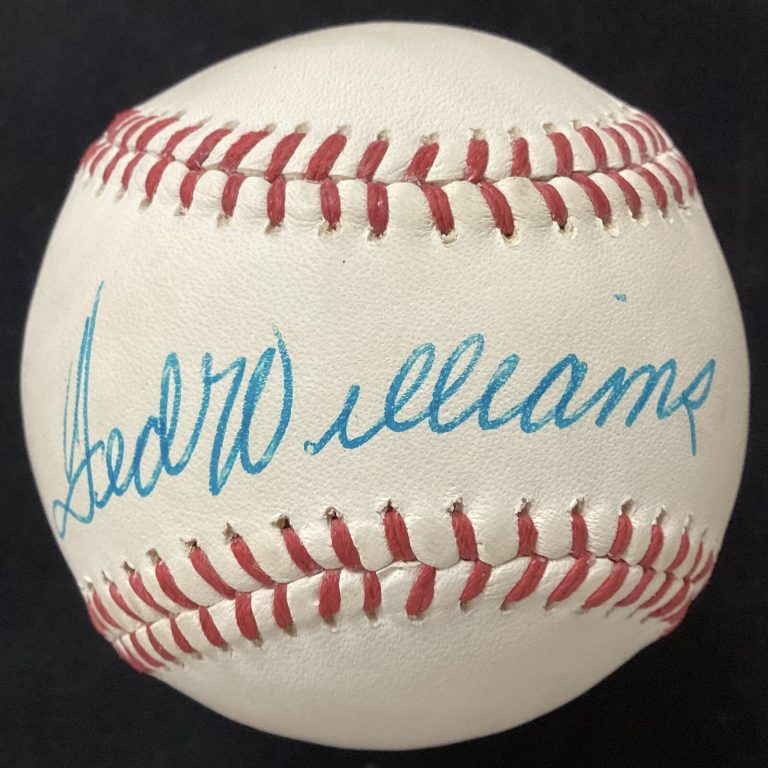Ted Williams Signed Baseball Vintage with Sears Box RedSox MVP Autograph HOF JSA
