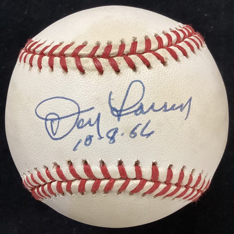 Don Larsen Signed Baseball NY Yankees WSC Autograph PG 10-8-56 Inscription JSA