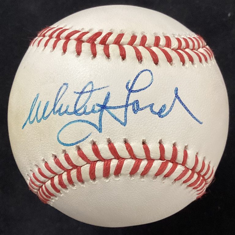 Whitey Ford Signed Baseball Bob Brown Yankees HOF Autograph Chairman Board JSA