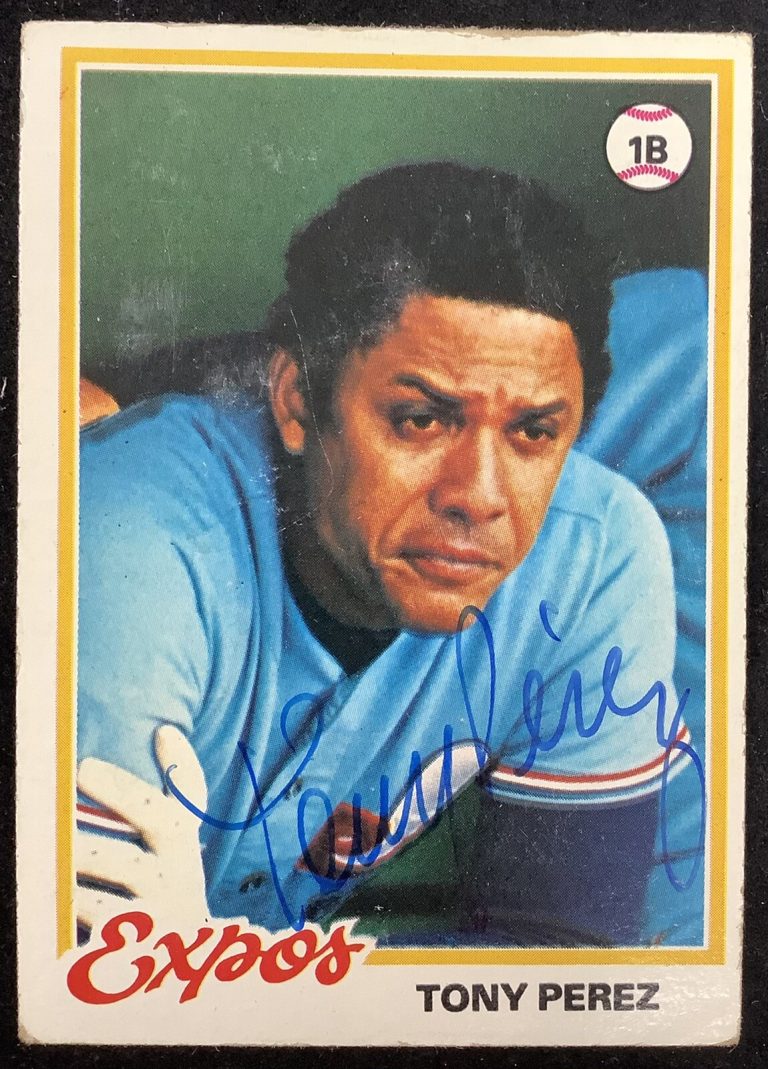 Tony Perez Signed 1978 Topps #15 Baseball Card Expos Reds Autograph HOF WSC TPG