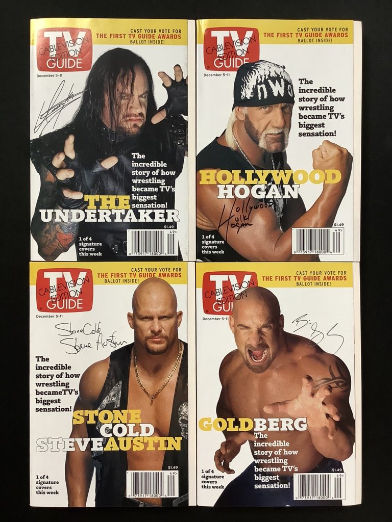 Hulk Hogan TV Guide Dec 5 1998 Lot of 4 WWF WWE NWO Austin Undertaker Goldberg