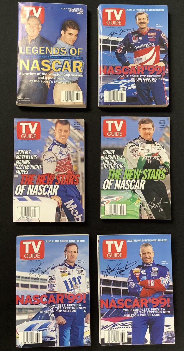 Jeff Gordon TV Guide Mag Lot Of 6 NSCAR Jarrett Martin Wallace Labonte Mayfield