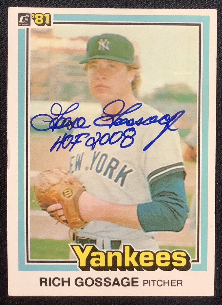 Goose Gossage Signed 1981 Donruss #347 Baseball Card NY Yankees Insc Auto TPG