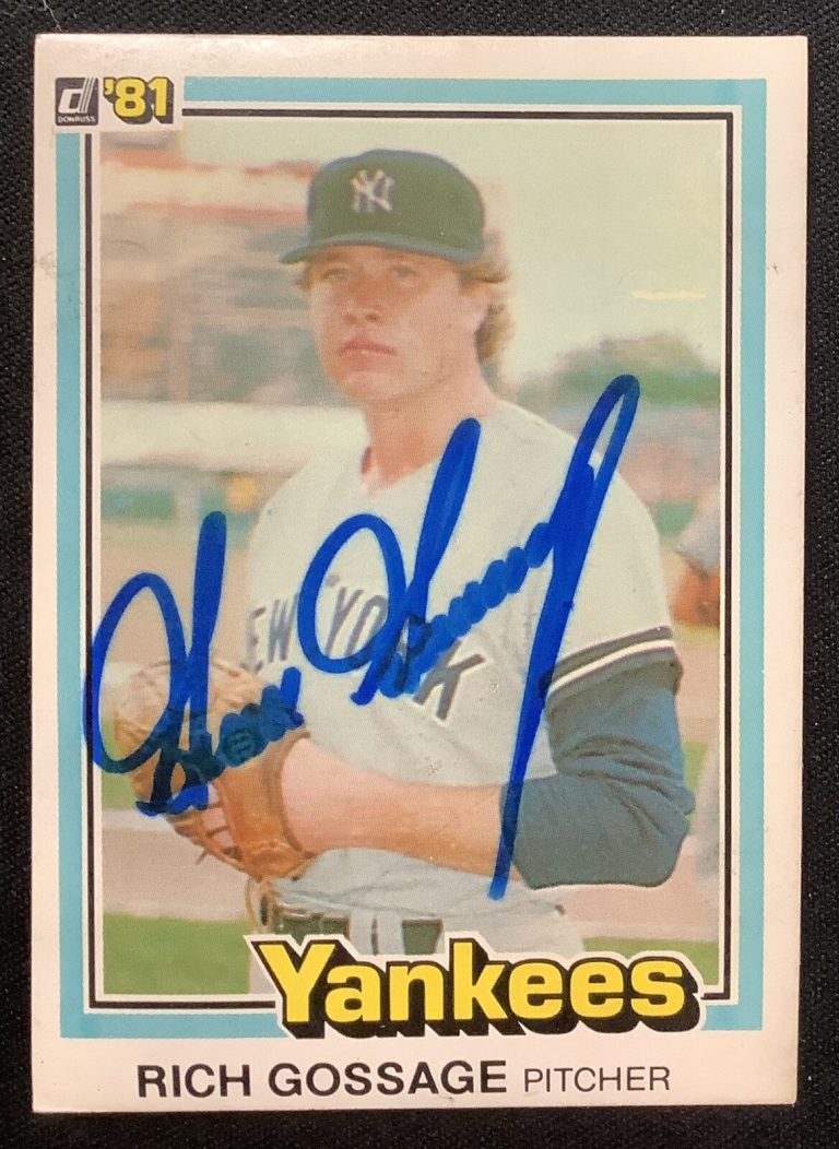 Goose Gossage Signed 1981 Donruss #347 Baseball Card NY Yankees Insc Auto TPG 1