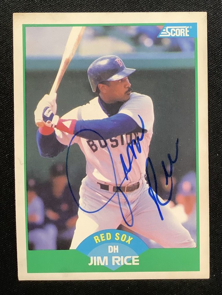 Jim Rice Signed 1989 Score #85 Baseball Card Boston Red Sox Autograph HOF TPG