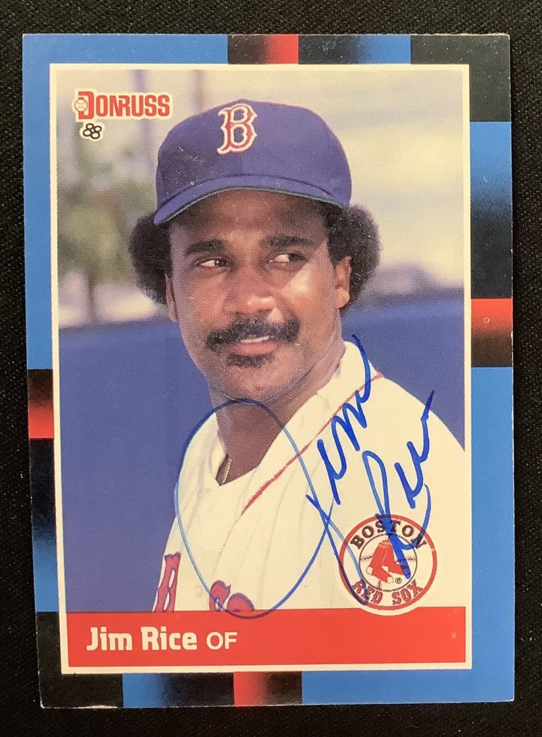 Jim Rice Signed 1987 Leaf #399 Baseball Card Boston Red Sox Autograph HOF TPG